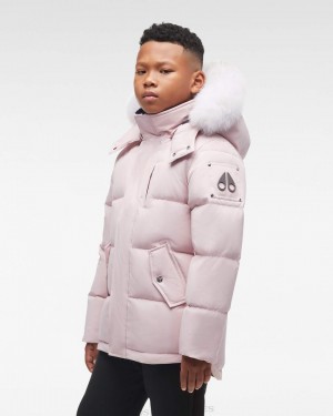 Kids' Moose Knuckles Original 3q Fur Jackets Rose Smoke / Natural Fox Fur | TW8924650