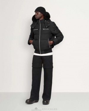 Men Moose Knuckles Cloud Bomber Neoshear Bomber Jackets Black / Black Shearling | LI2079583