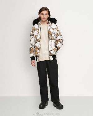 Men Moose Knuckles Cloud Parka Shearling Parkas Real Tree / Black Shearling | AN5293684