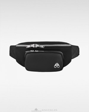 Men Moose Knuckles Logo Hip Pouch Bags Black | EX9143586