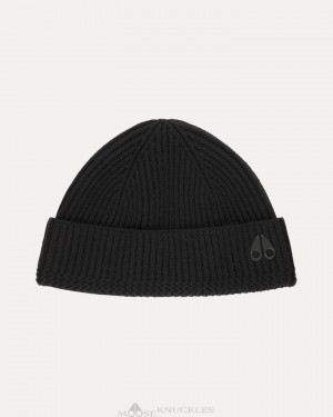 Men Moose Knuckles Trimble Skull Cap Baseball caps Black | SK2609571